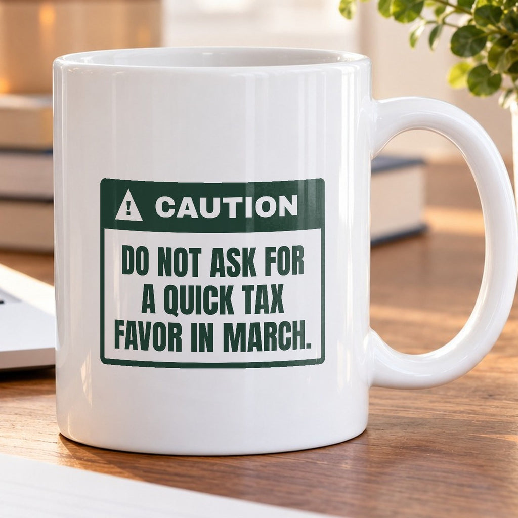 Funny Accountant Coffee Mug No Quick Favors Caution Label - photo 5