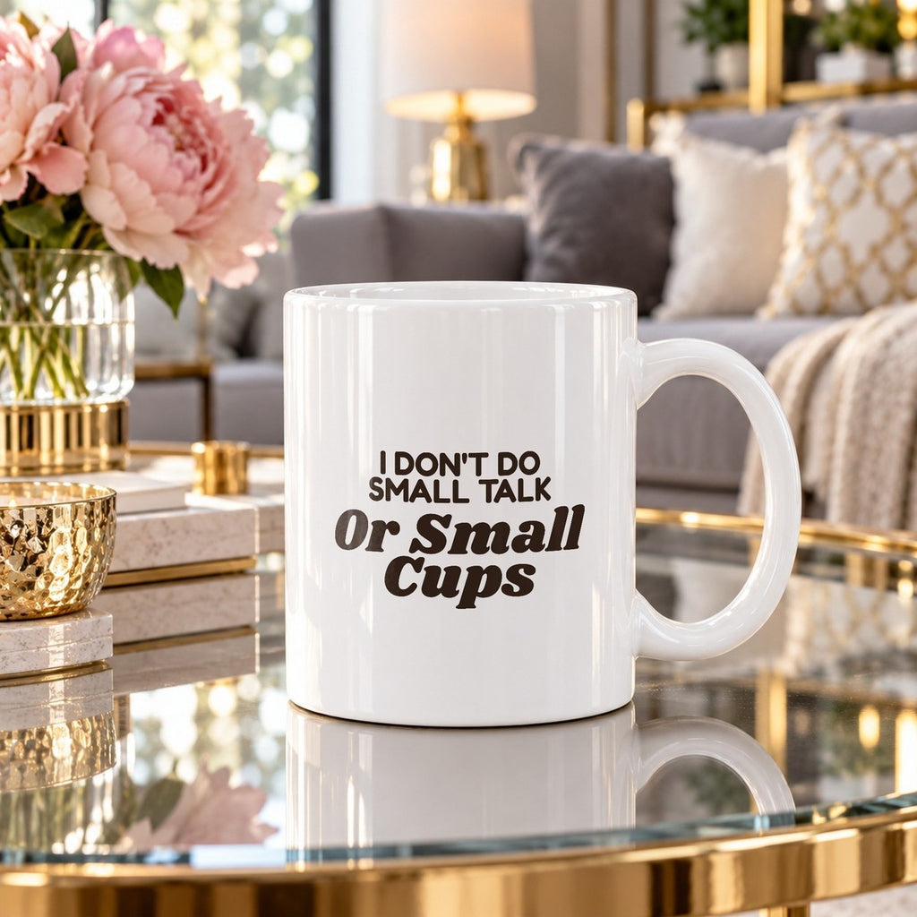 Funny Coffee Mug I Don't Do Small Talk Or Small Cups - photo 2