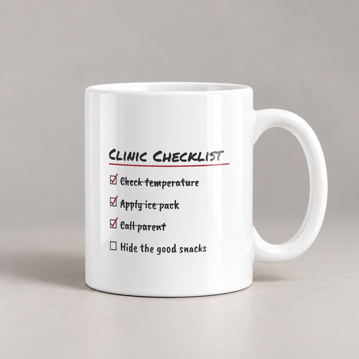 Funny School Nurse Coffee Mug Clinic Checklist For School Nurses - photo 3