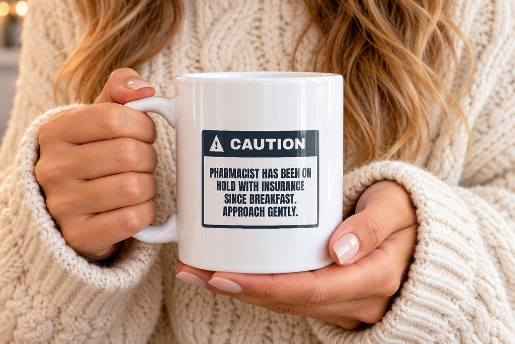 Funny Pharmacist Warning Coffee Mug On Hold Since Breakfast For RPh - photo 4