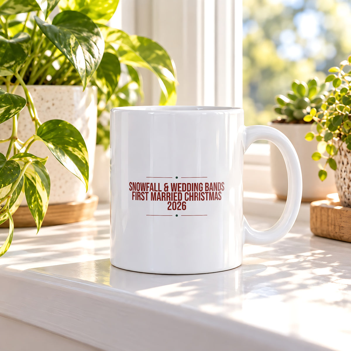 First Married Christmas Coffee Mug 2026 Snowfall And Wedding Bands - photo 2