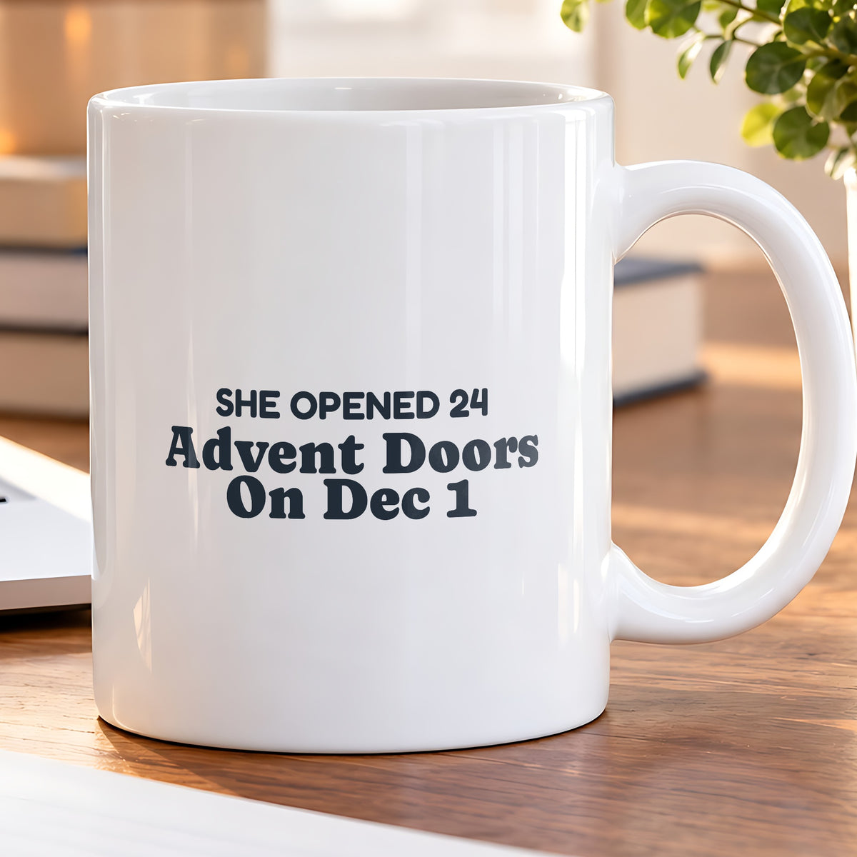 Funny Cat Christmas Coffee Mug She Opened 24 Advent Doors On Dec 1 - photo 5