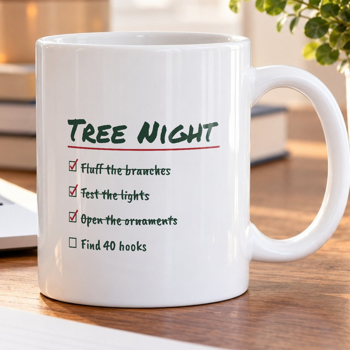 Funny Christmas Coffee Mug Tree Night Checklist Find 40 Hooks - photo 5
