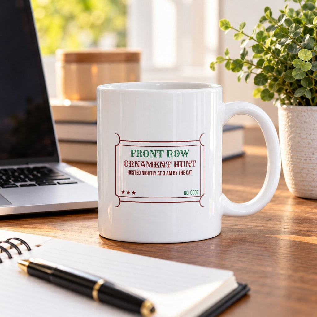 Funny Christmas Cat Coffee Mug Ornament Hunt Nightly At 3 AM - photo 3