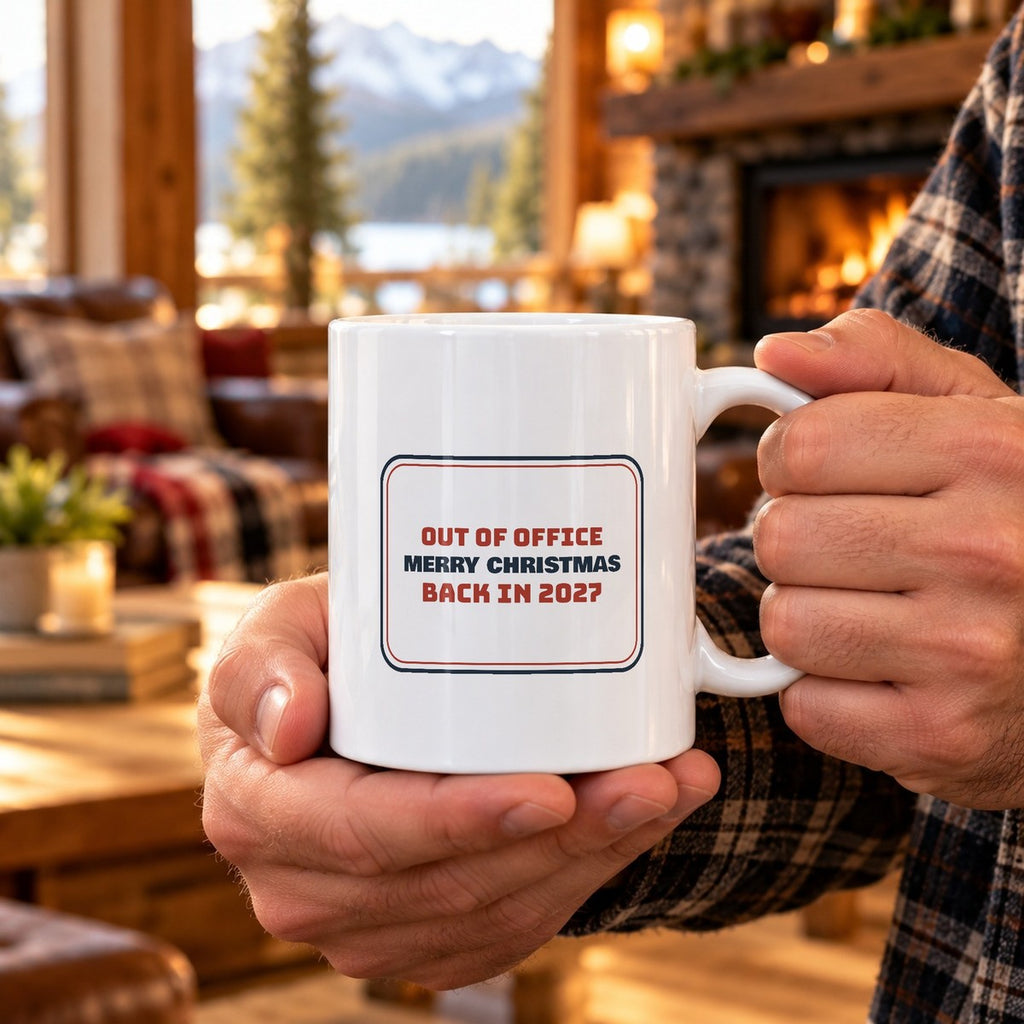 Funny Christmas Coworker Coffee Mug Out Of Office Back In 2027 Sign - photo 1