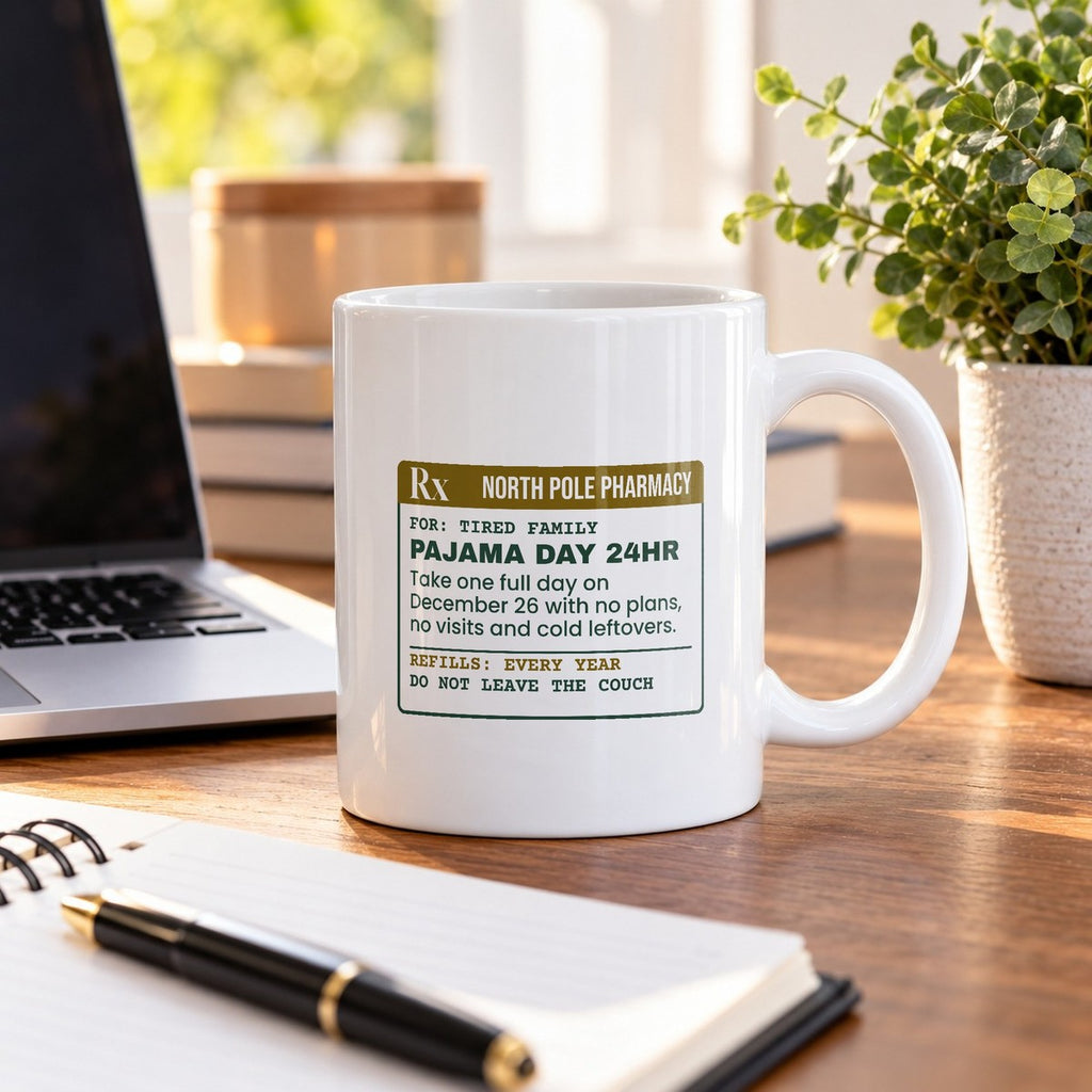 Funny Christmas Coffee Mug Pajama Day 24hr Prescription For Families - photo 3