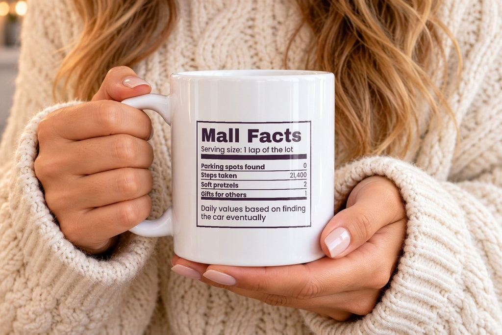 Funny Christmas Coffee Mug Mall Facts Parking Spots Found Zero - photo 4