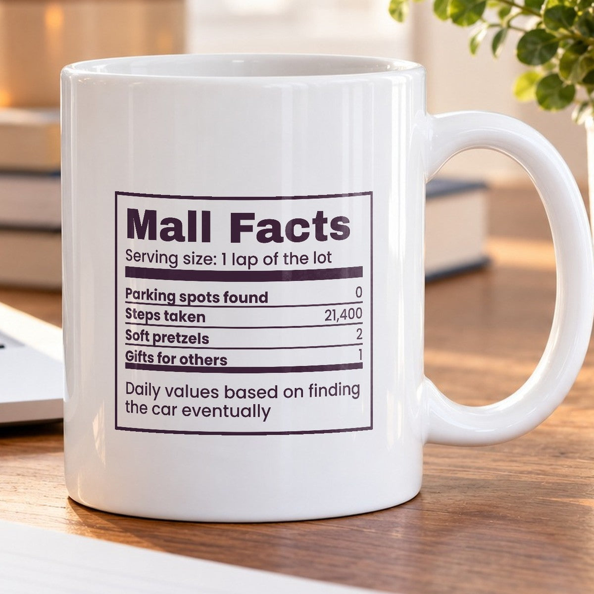 Funny Christmas Coffee Mug Mall Facts Parking Spots Found Zero - photo 5