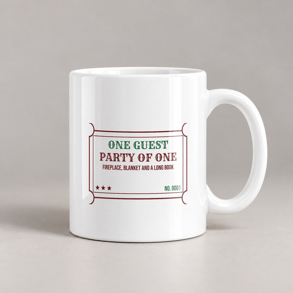 Funny Christmas Introvert Coffee Mug Party Of One Fireplace And A Book - photo 1