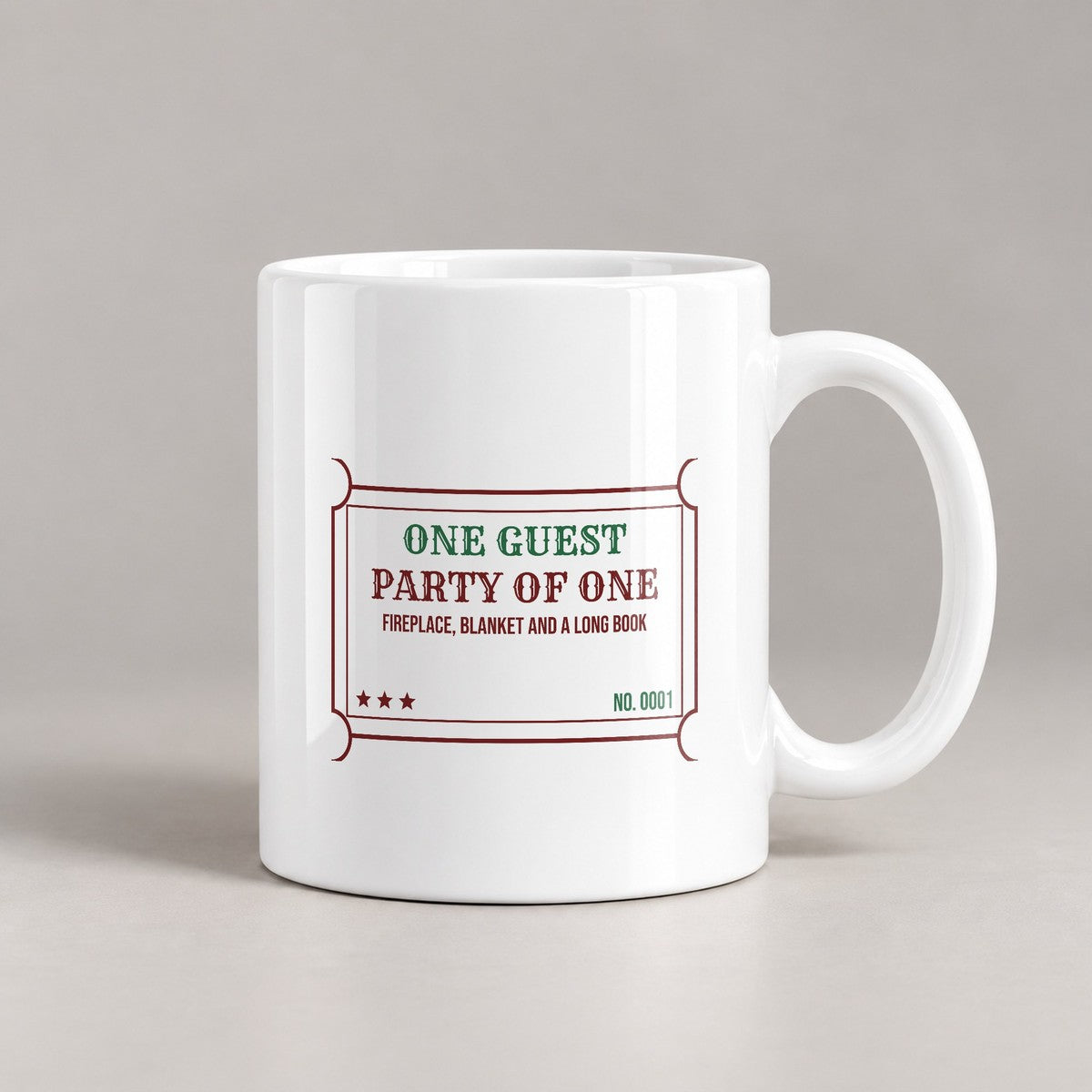 Funny Christmas Introvert Coffee Mug Party Of One Fireplace And A Book - photo 1