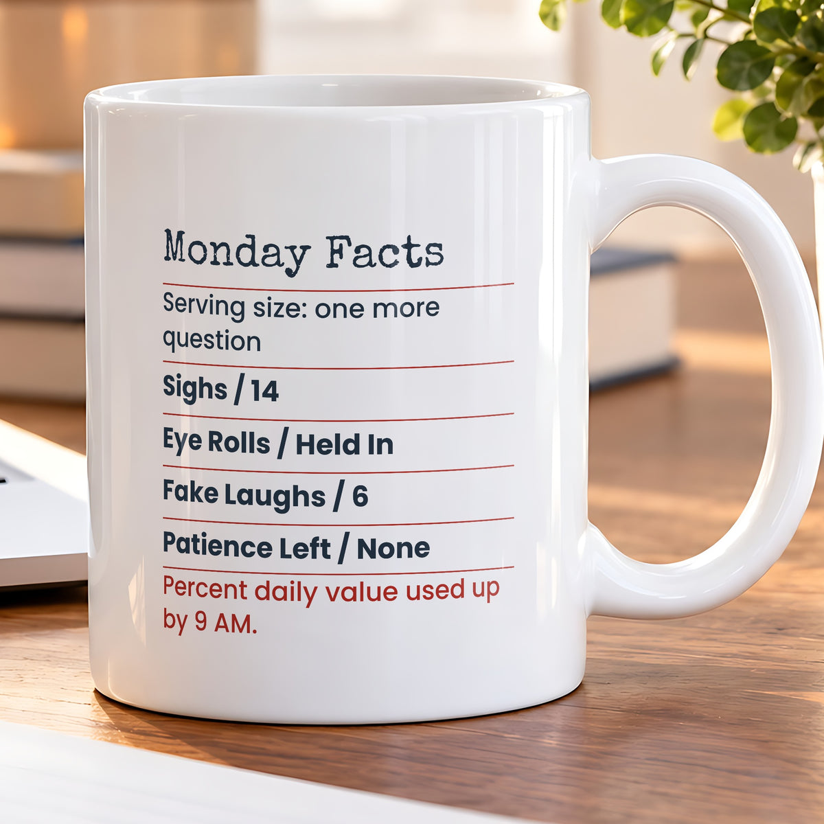 Funny Sarcastic Coffee Mug Monday Facts Label For Coworkers - photo 5
