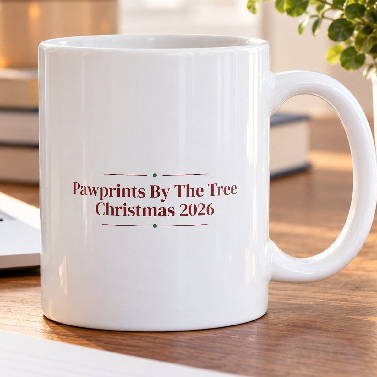 Christmas Dog Coffee Mug Pawprints By The Tree 2026 - photo 5