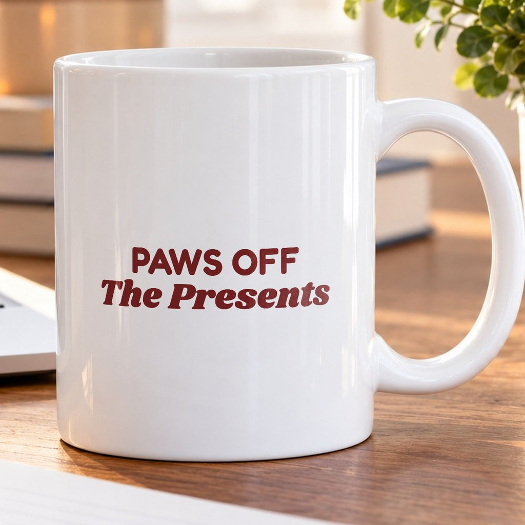 Funny Christmas Dog Coffee Mug Paws Off The Presents - photo 5