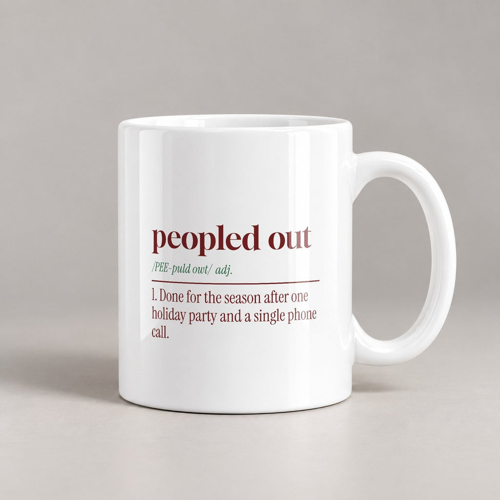 Funny Christmas Introvert Coffee Mug Peopled Out Dictionary Definition - photo 2