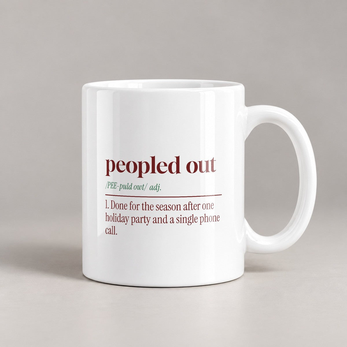 Funny Christmas Introvert Coffee Mug Peopled Out Dictionary Definition - photo 2