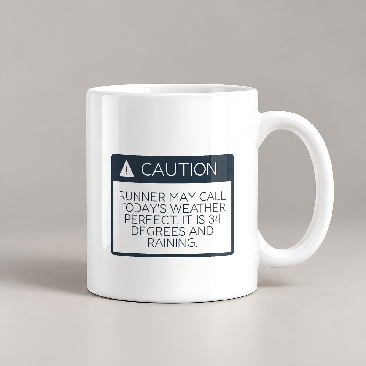 Funny Running Coffee Mug Caution Runner Says It's Perfect Out - photo 1