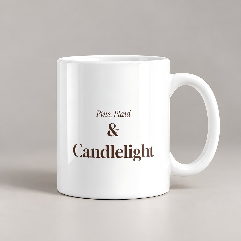 Cozy Christmas Coffee Mug Pine Plaid And Candlelight - photo 1