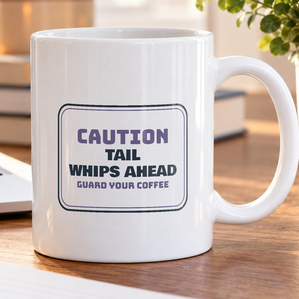 Funny Pit Bull Mug Tail Whips Ahead Guard Your Coffee Sign - photo 5