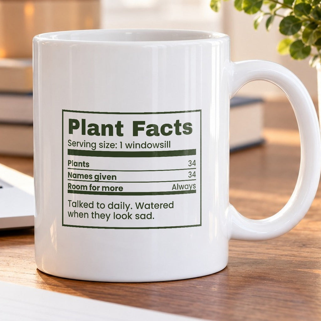 Funny Plant Lover Coffee Mug Plant Facts Nutrition Label - photo 5