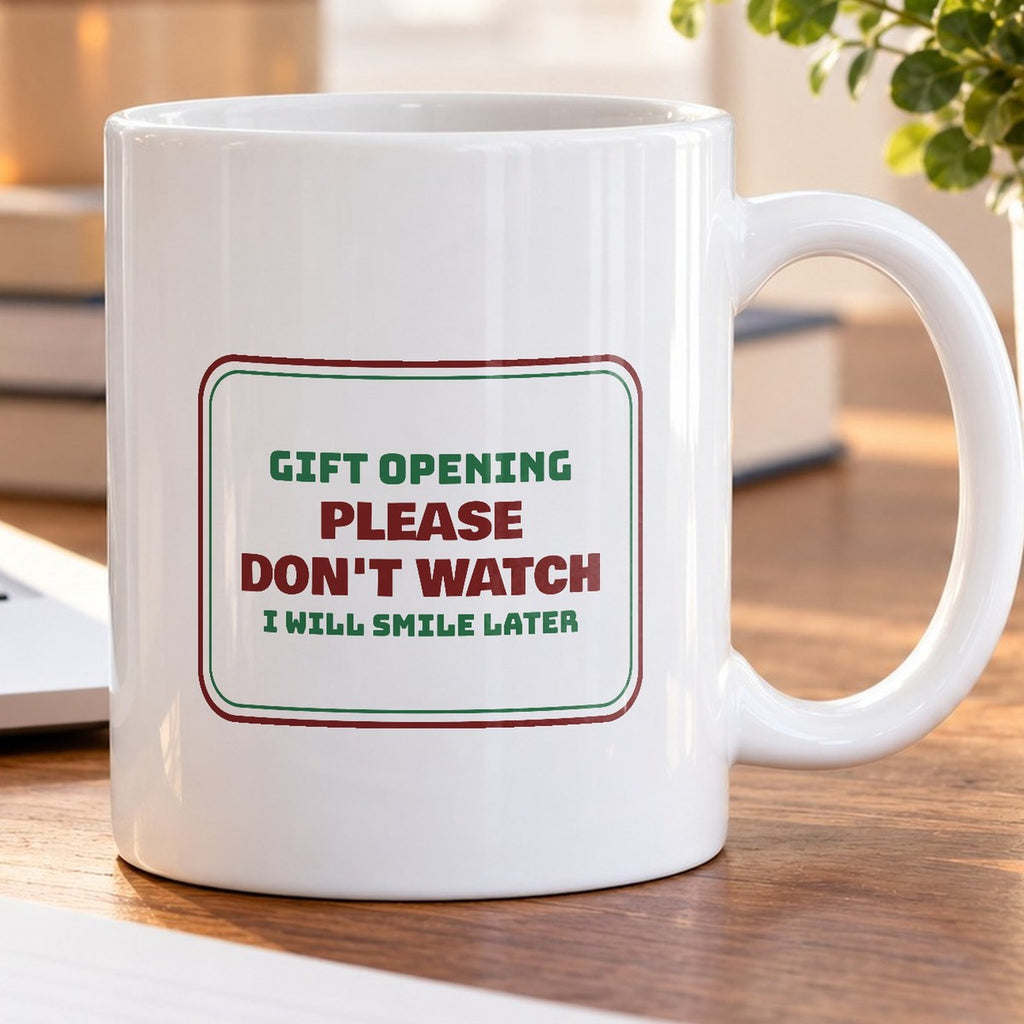 Funny Christmas Introvert Coffee Mug Please Don't Watch Me Open It - photo 5