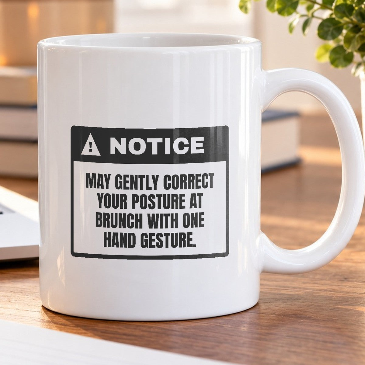 Funny Yoga Teacher Mug Notice Corrects Posture At Brunch - photo 5