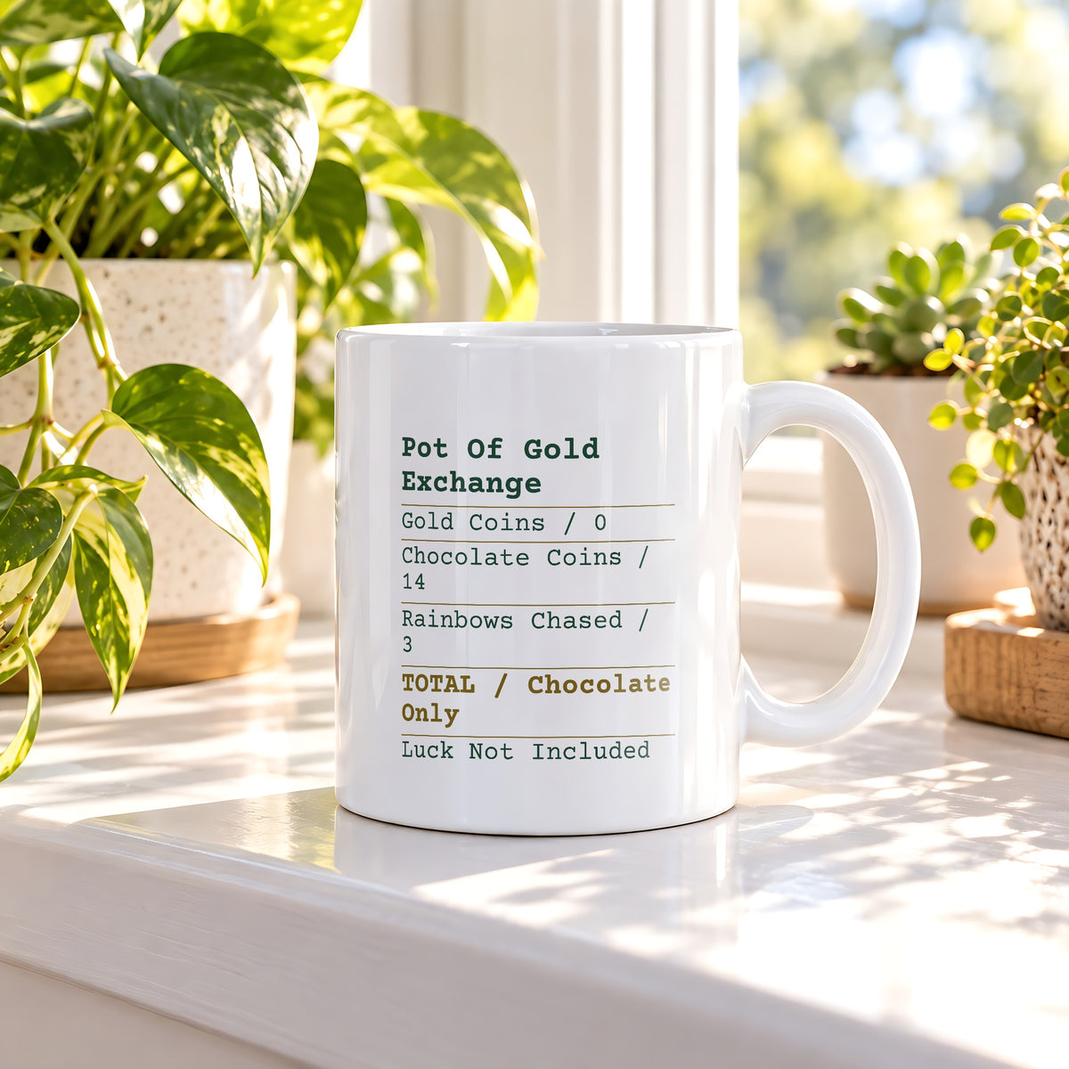 Funny St Patricks Day Coffee Mug Pot Of Gold Receipt Chocolate Coins - photo 3