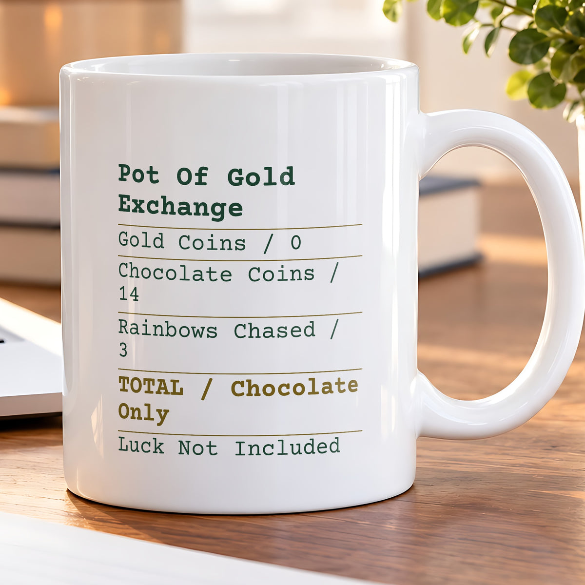 Funny St Patricks Day Coffee Mug Pot Of Gold Receipt Chocolate Coins - photo 5