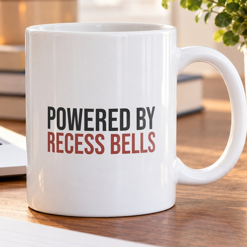 Funny Teacher Mug Powered By Recess Bells For Teachers - photo 5