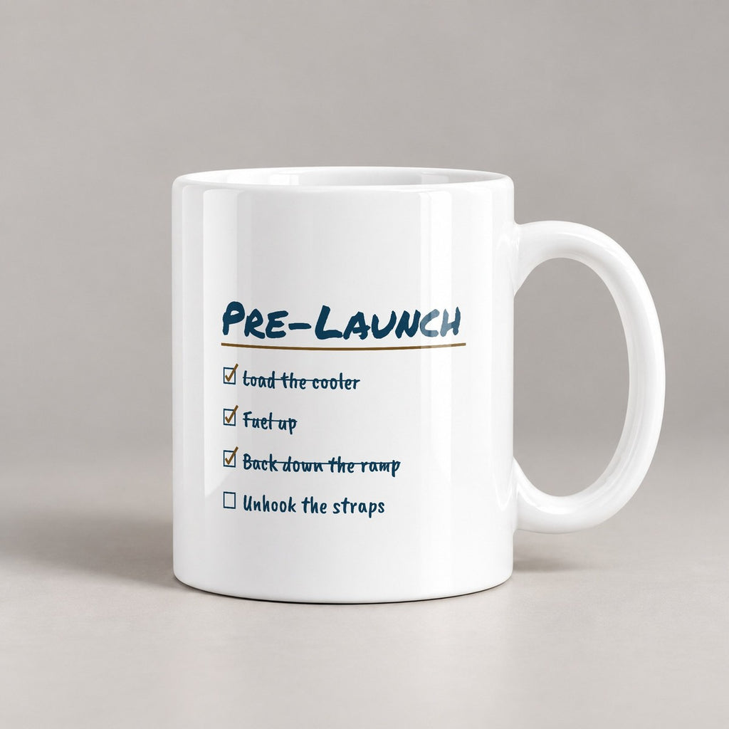 Funny Boating Coffee Mug Pre-Launch Checklist Unhook The Straps - photo 2