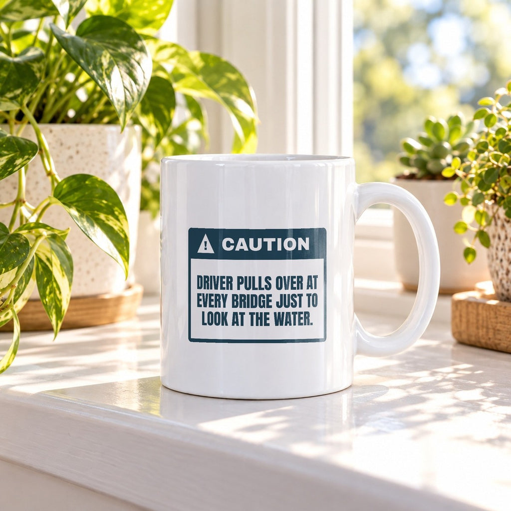 Funny Fishing Coffee Mug Pulls Over At Bridges Warning For Anglers - photo 3