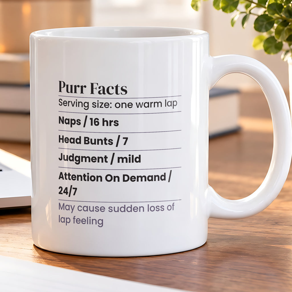 Funny Cat Coffee Mug Purr Facts Label For Cat Lovers - photo 5