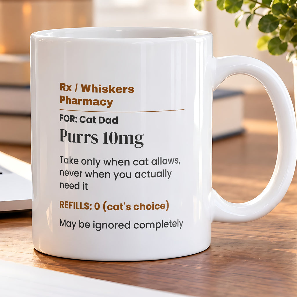 Funny Cat Valentine Coffee Mug Purr Prescription For Cat Dads - photo 5