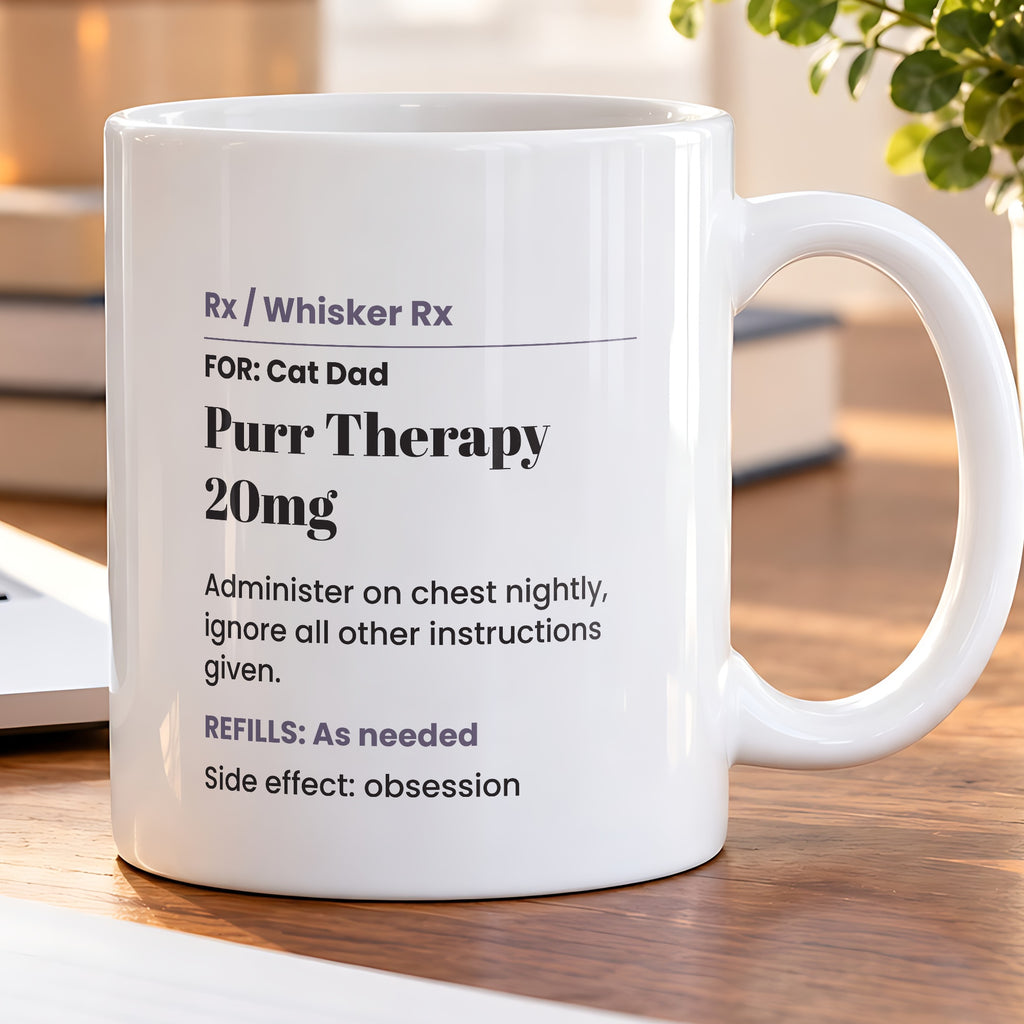 Funny Cat Dad Coffee Mug Purr Therapy Prescription For Cat Lovers - photo 5