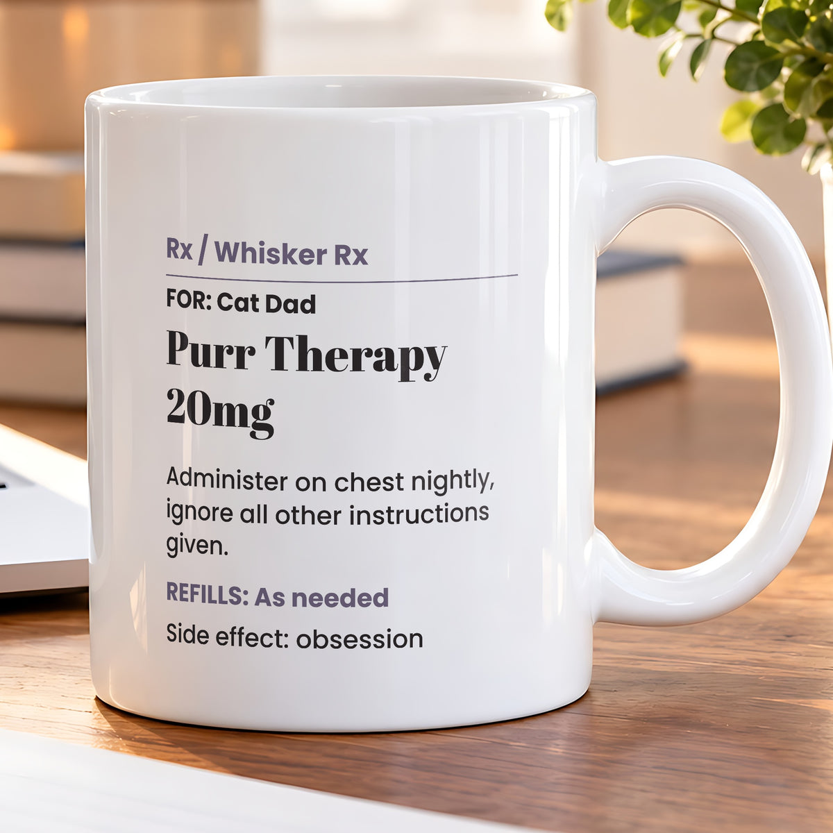Funny Cat Dad Coffee Mug Purr Therapy Prescription For Cat Lovers - photo 5