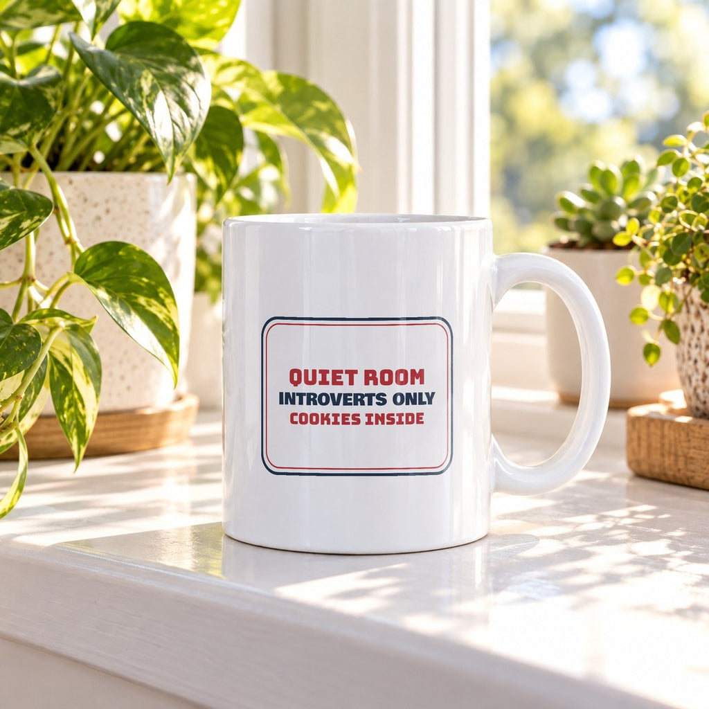 Funny Christmas Coffee Mug Quiet Room Introverts Only Party Sign - photo 2