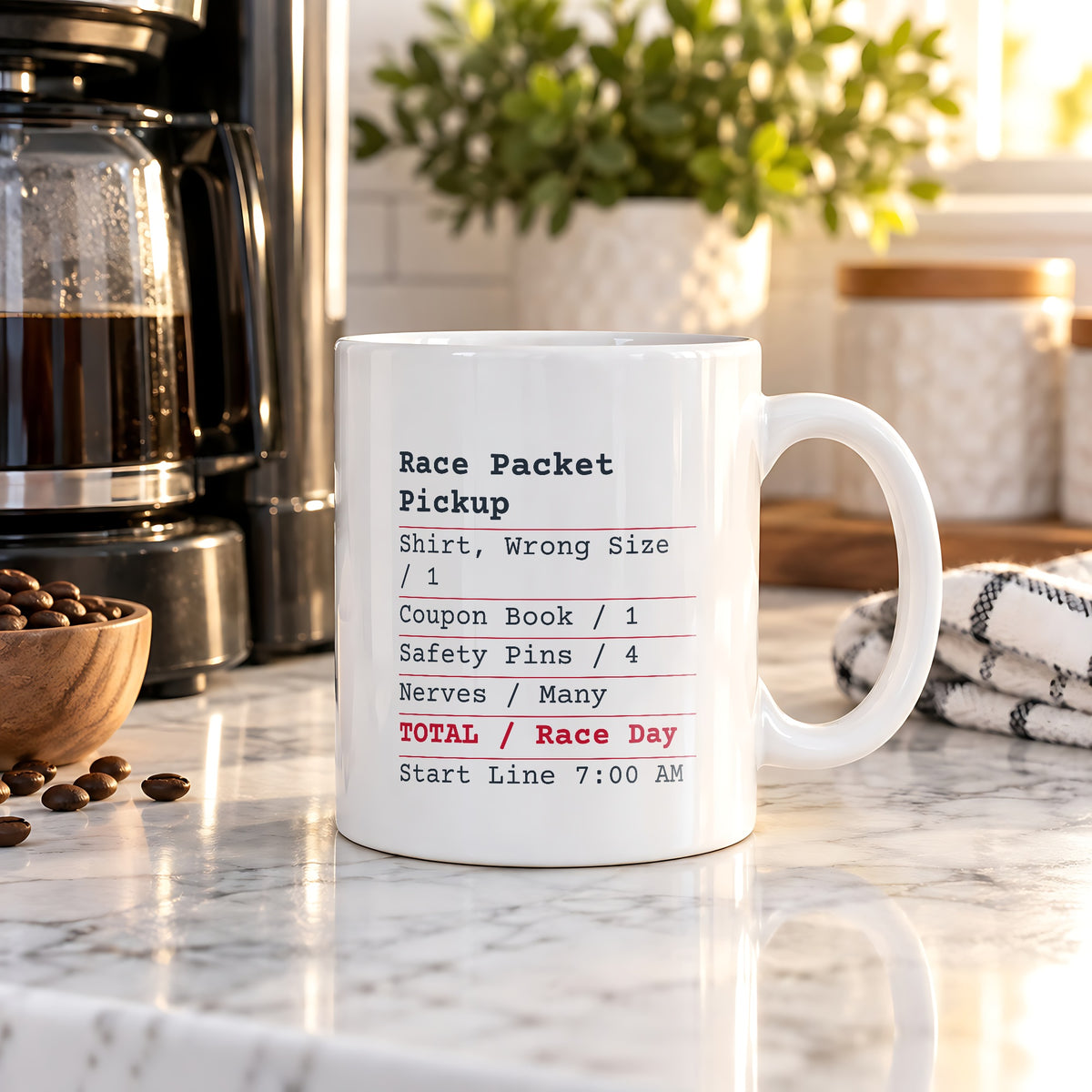Funny Runner Coffee Mug Race Packet Pickup Receipt For Runners - photo 2