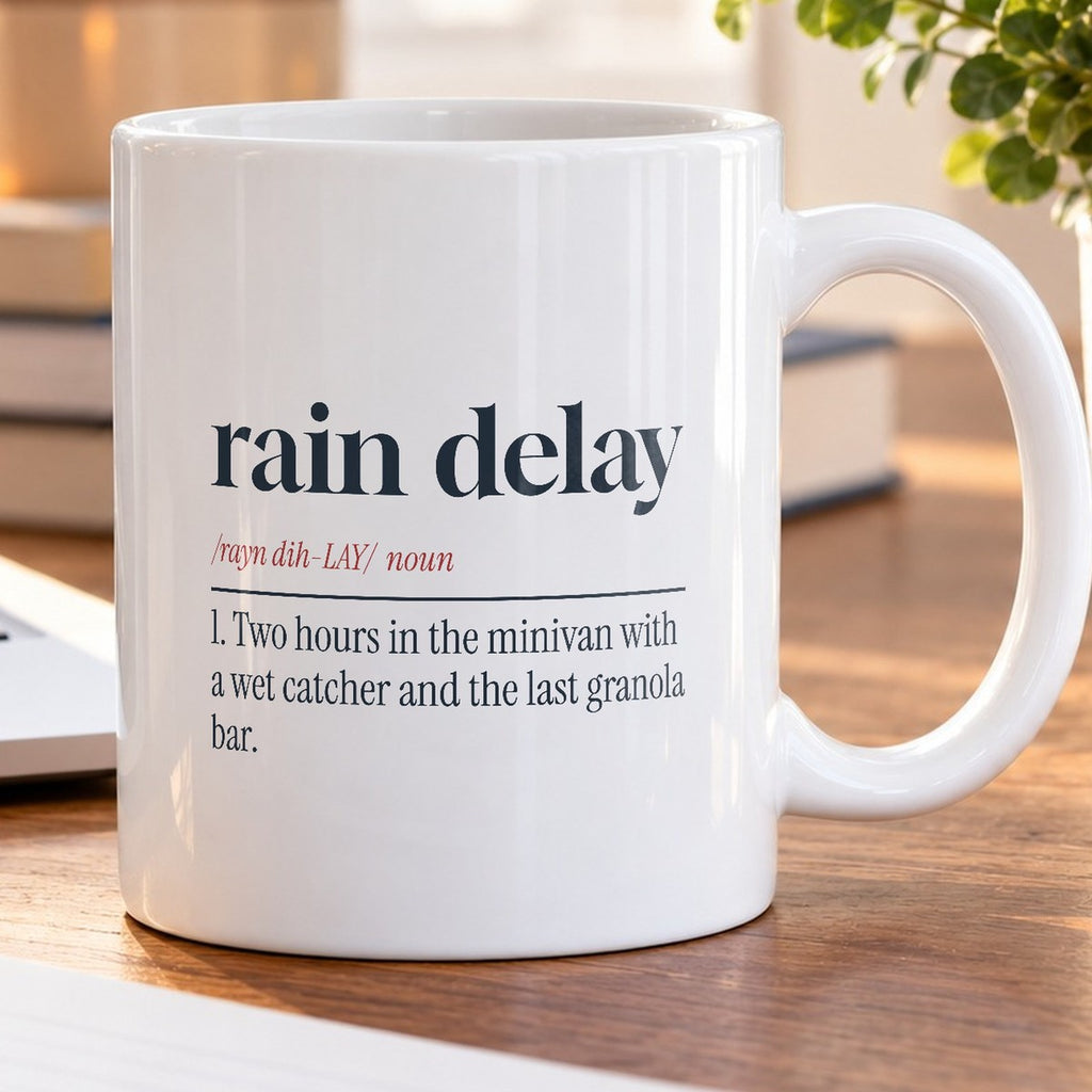 Funny Baseball Mom Coffee Mug Rain Delay Dictionary Definition For Moms - photo 5
