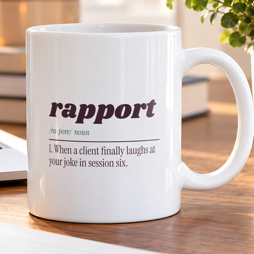Funny Therapist Coffee Mug Rapport Dictionary Definition - photo 5