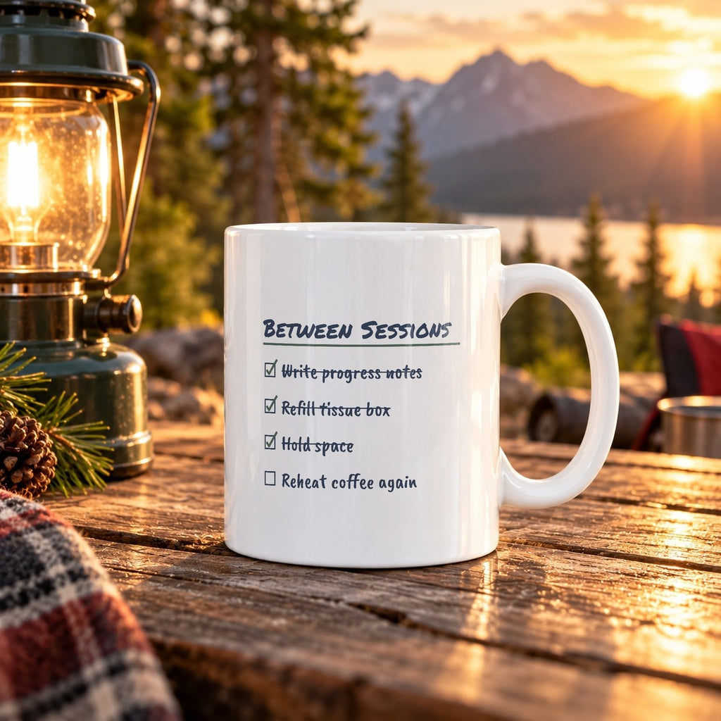 Therapist Mug Between Sessions Checklist Refill Tissue Box Funny - photo 3