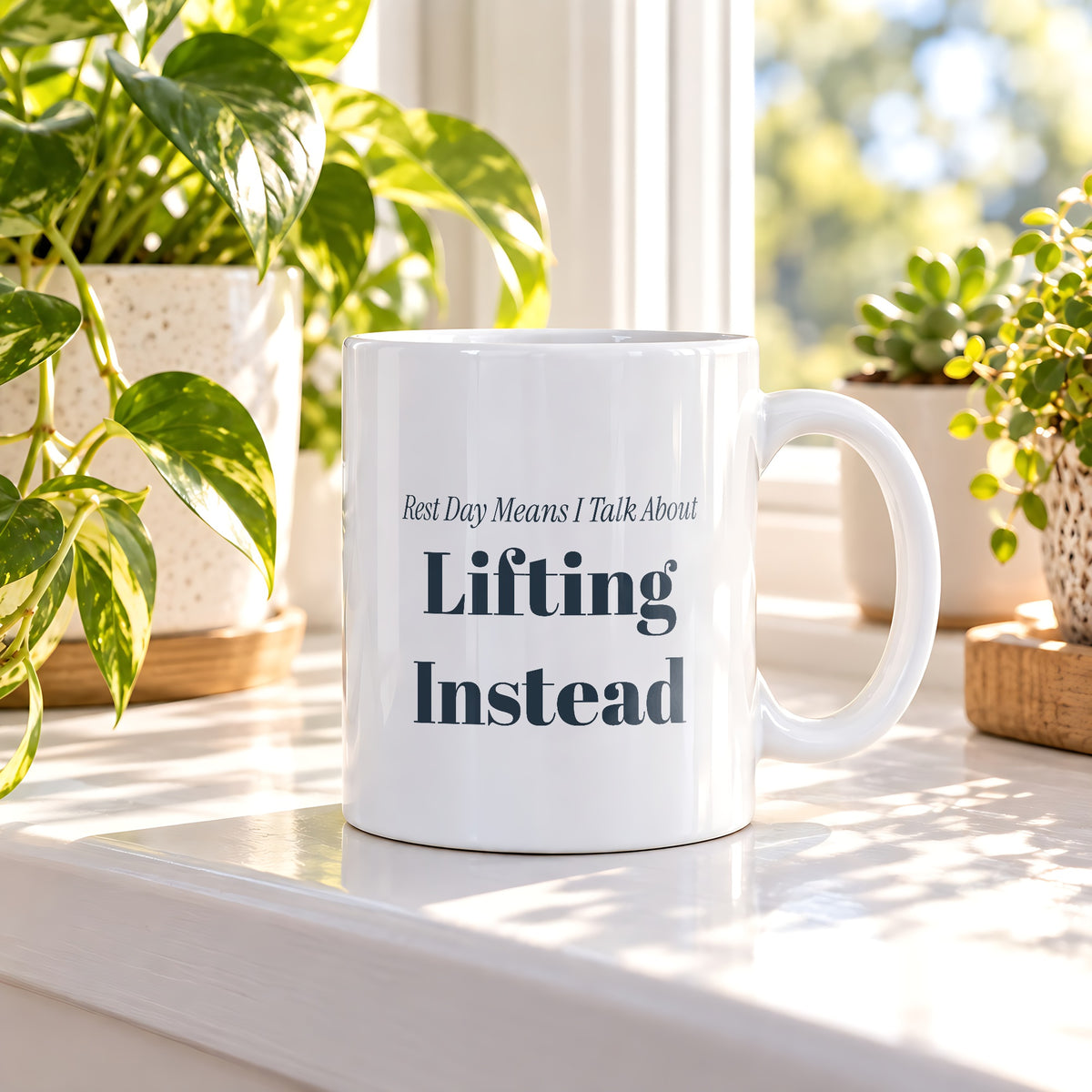Funny Gym Coffee Mug Rest Day Means I Talk About Lifting Instead - photo 3