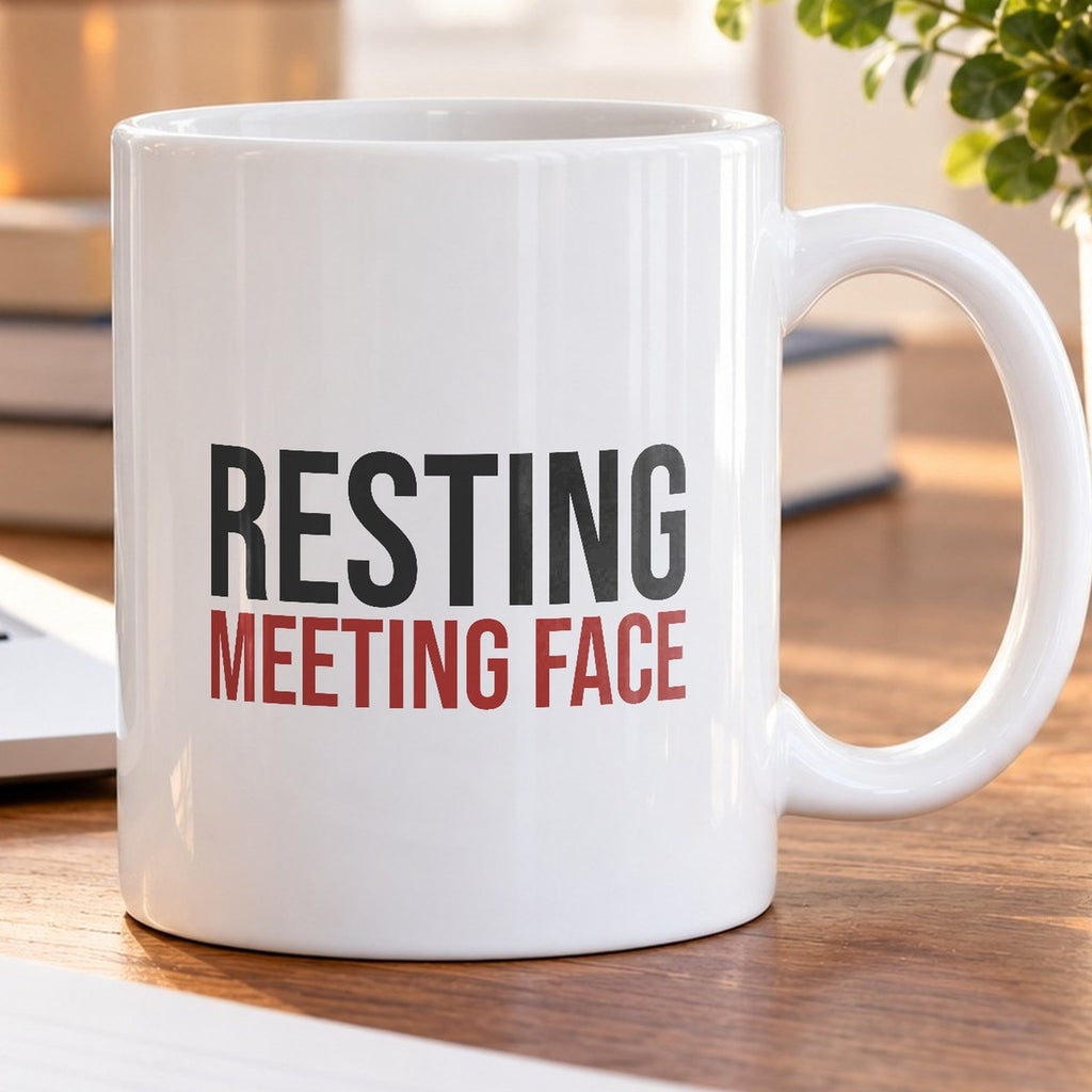 Funny Coffee Mug Resting Meeting Face Sarcastic For Office - photo 5