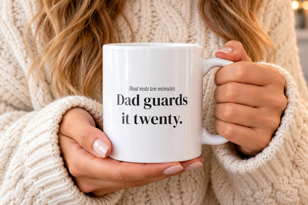 Funny Grill Dad Coffee Mug Meat Rests Ten Minutes For Dad - photo 3
