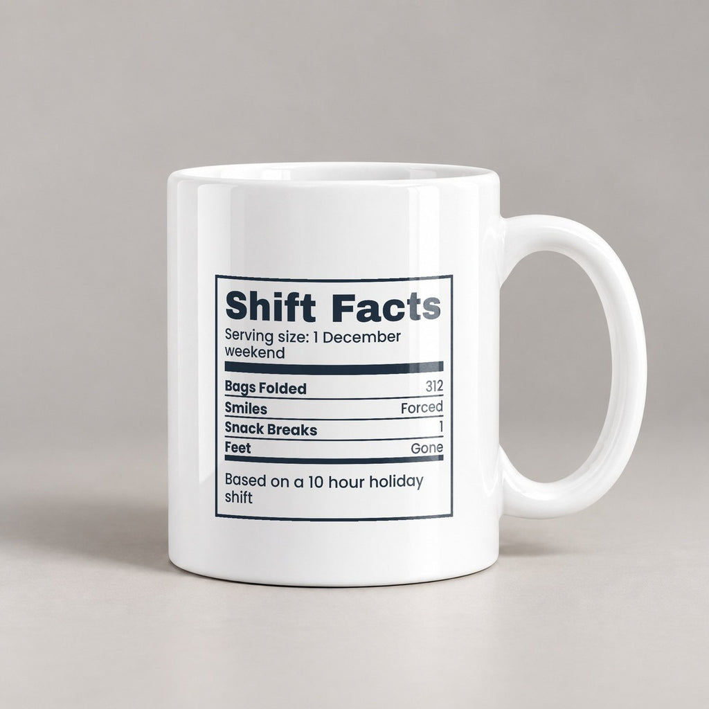 Funny Christmas Retail Coffee Mug Shift Facts For Retail Workers - photo 1