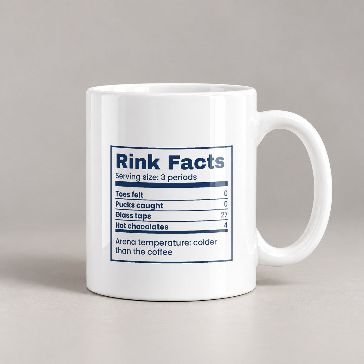 Funny Hockey Mom Coffee Mug Rink Facts Toes Felt Zero - photo 1