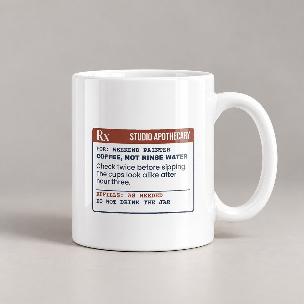 Funny Artist Coffee Mug Drank The Rinse Water Again Prescription Label - photo 2