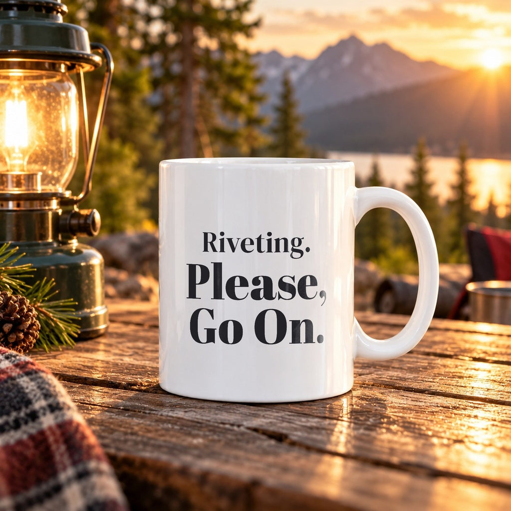 Funny Sarcastic Coffee Mug Riveting Please Go On For Coworkers - photo 2