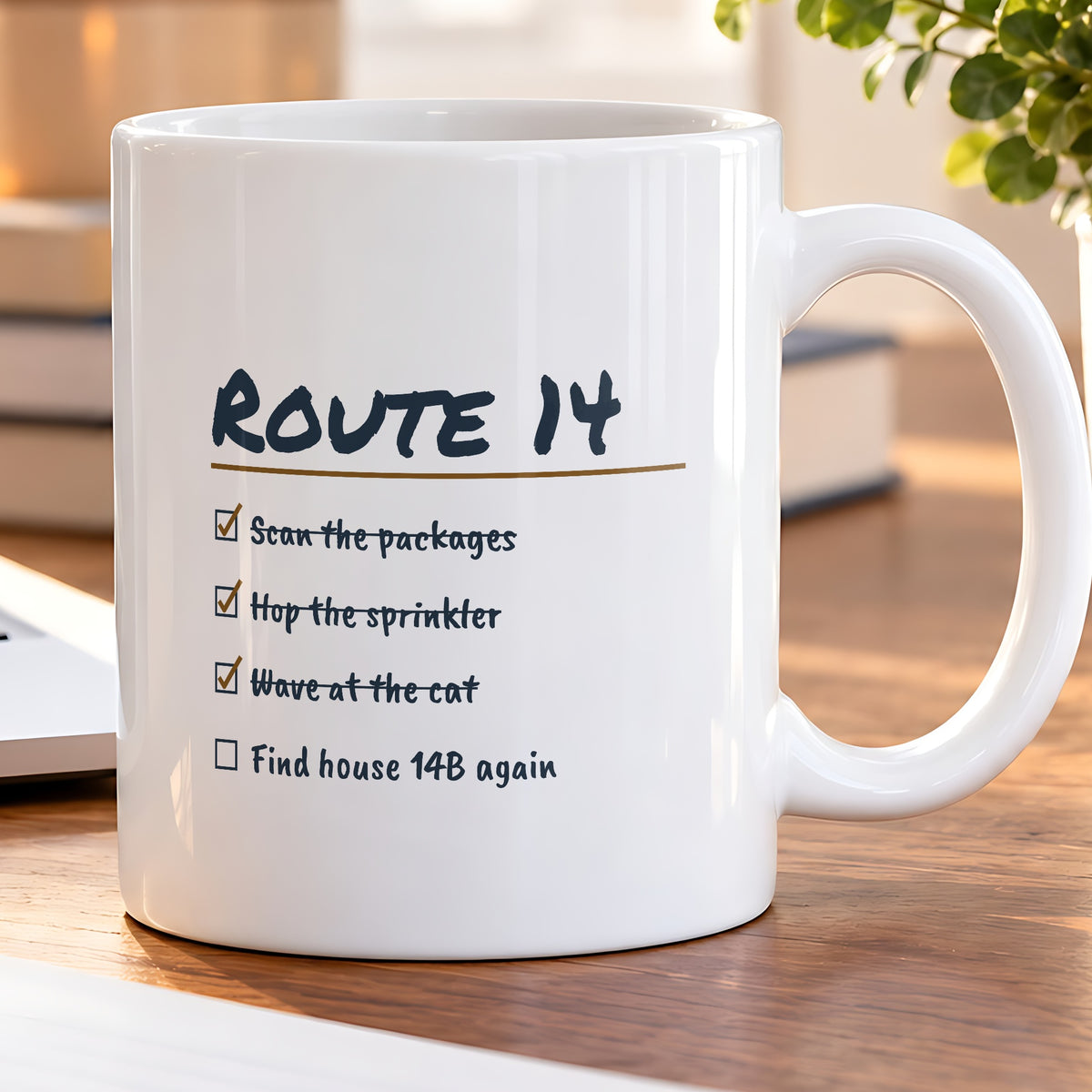Funny Delivery Driver Coffee Mug Route 14 Checklist For Couriers - photo 5