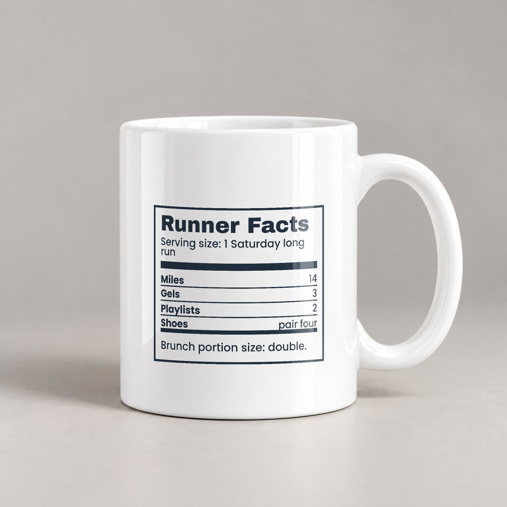 Funny Runner Coffee Mug Runner Facts Nutrition Label - photo 3