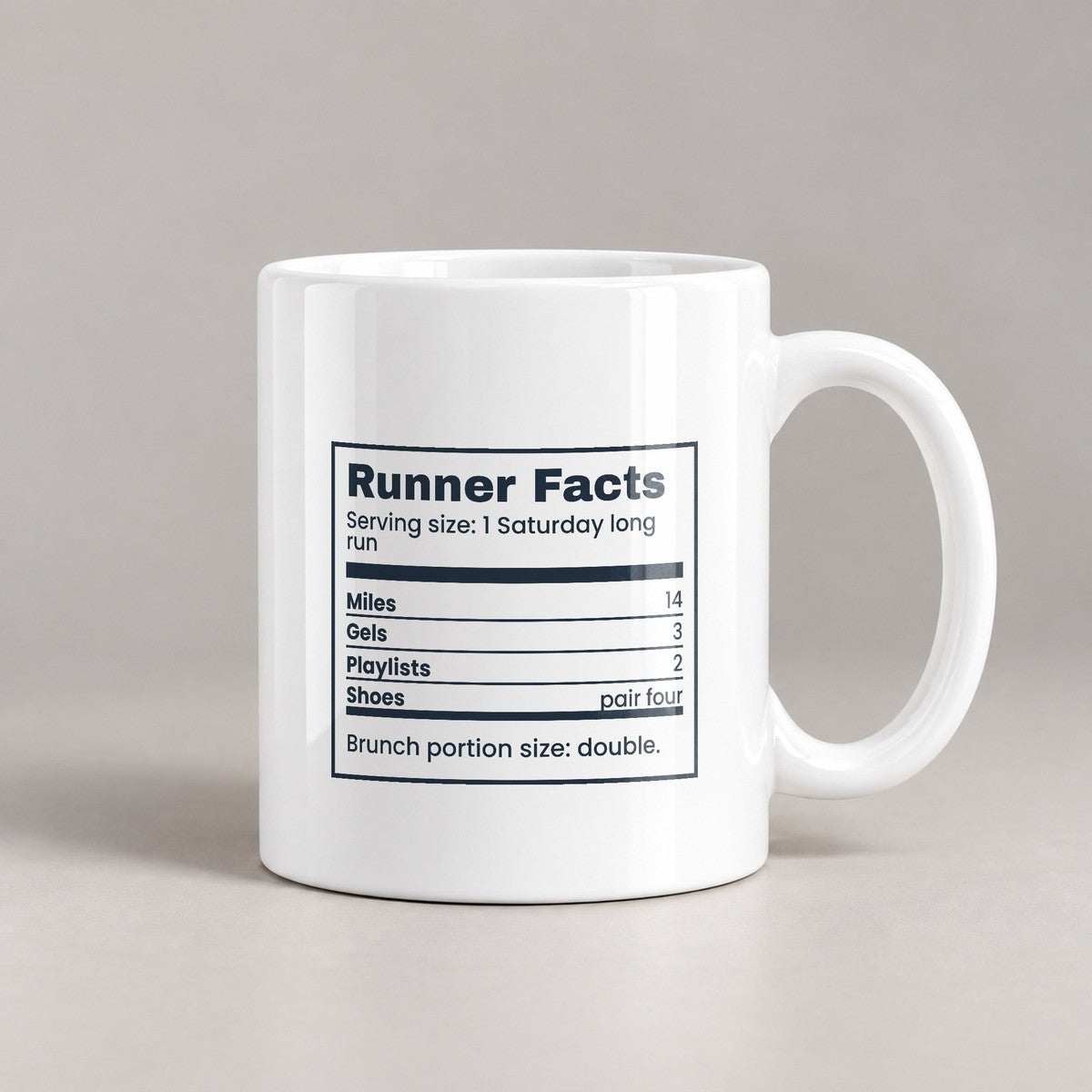 Funny Runner Coffee Mug Runner Facts Nutrition Label - photo 3