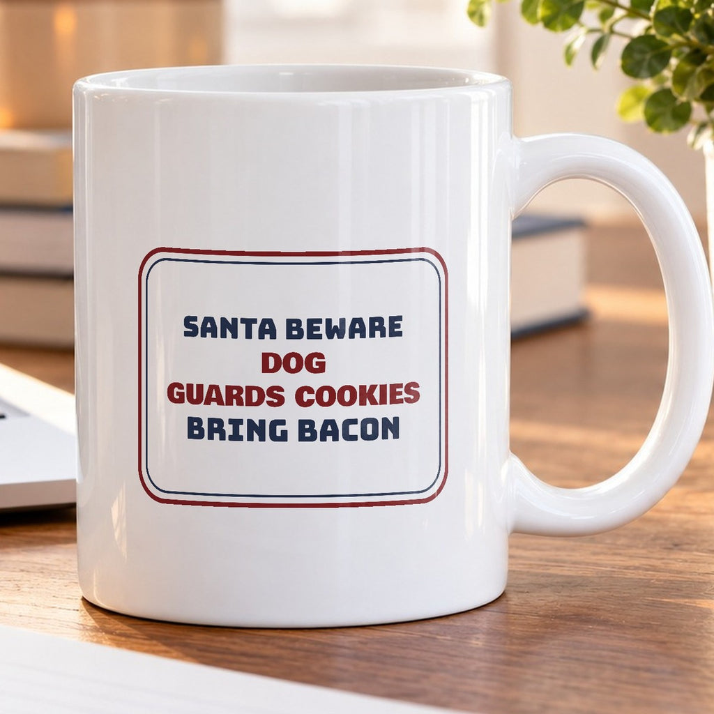 Funny Christmas Coffee Mug Santa Beware Bring Bacon For Dog Owners - photo 5